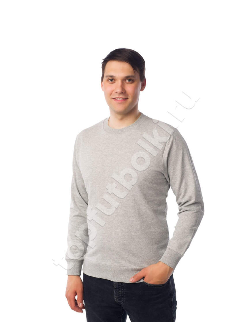 Серый меланж свитшот мужской оптом